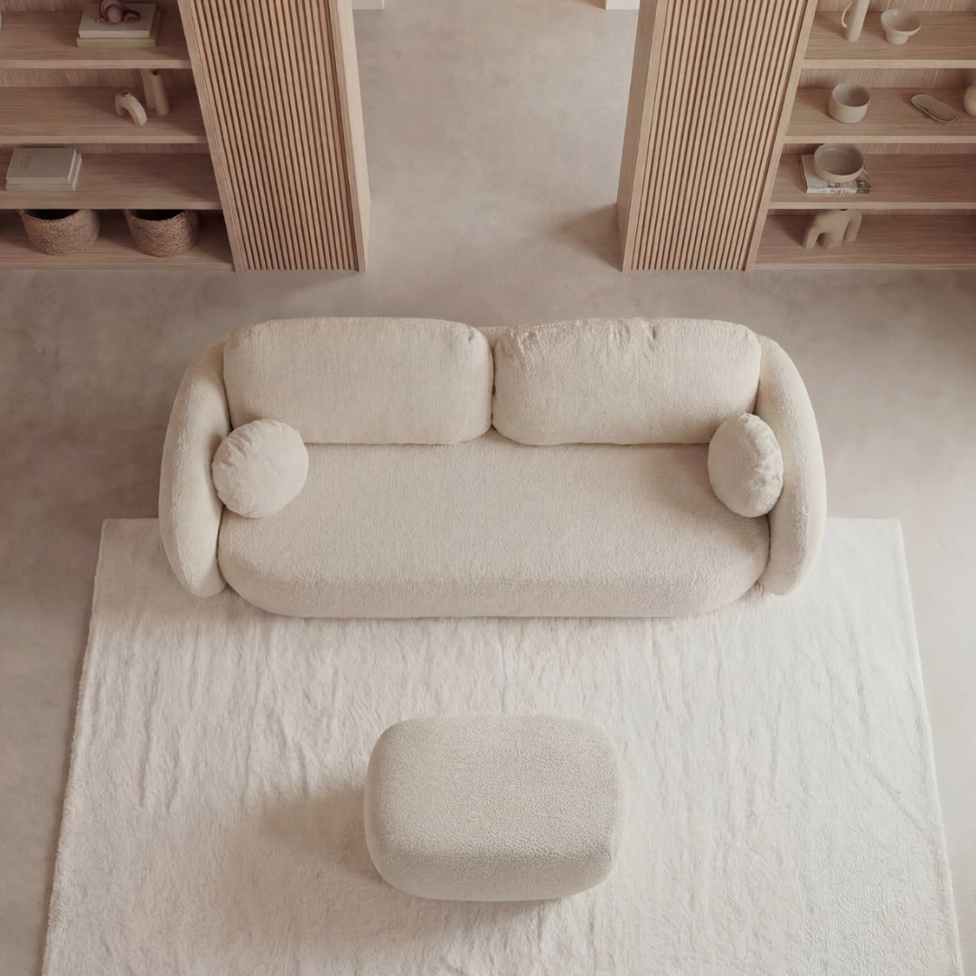Pouf assorti inclus