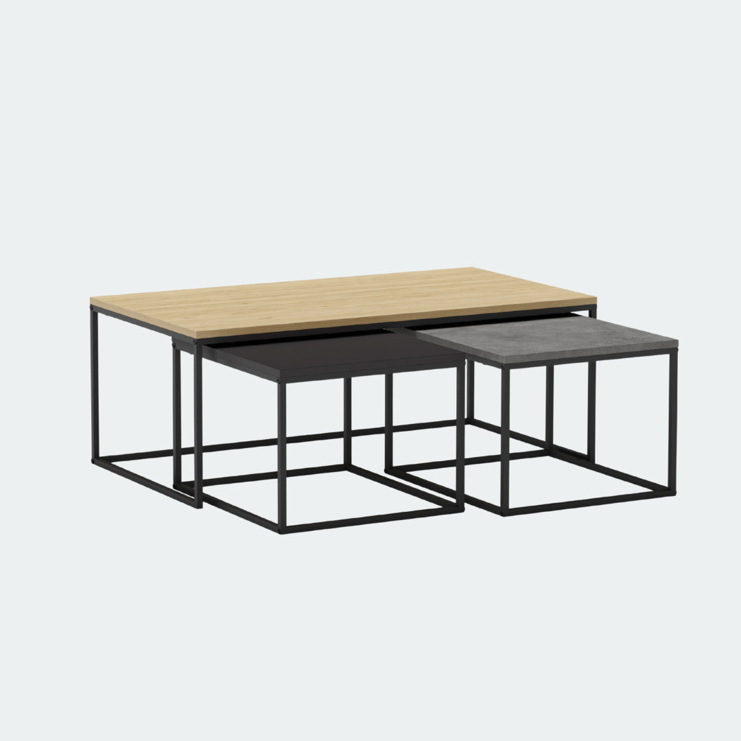 Trio de tables modulables