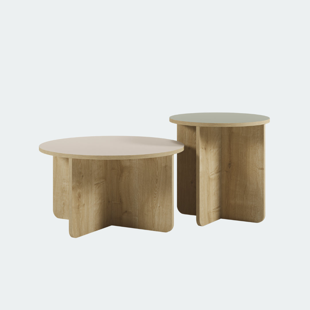 Duo de tables rondes modulables