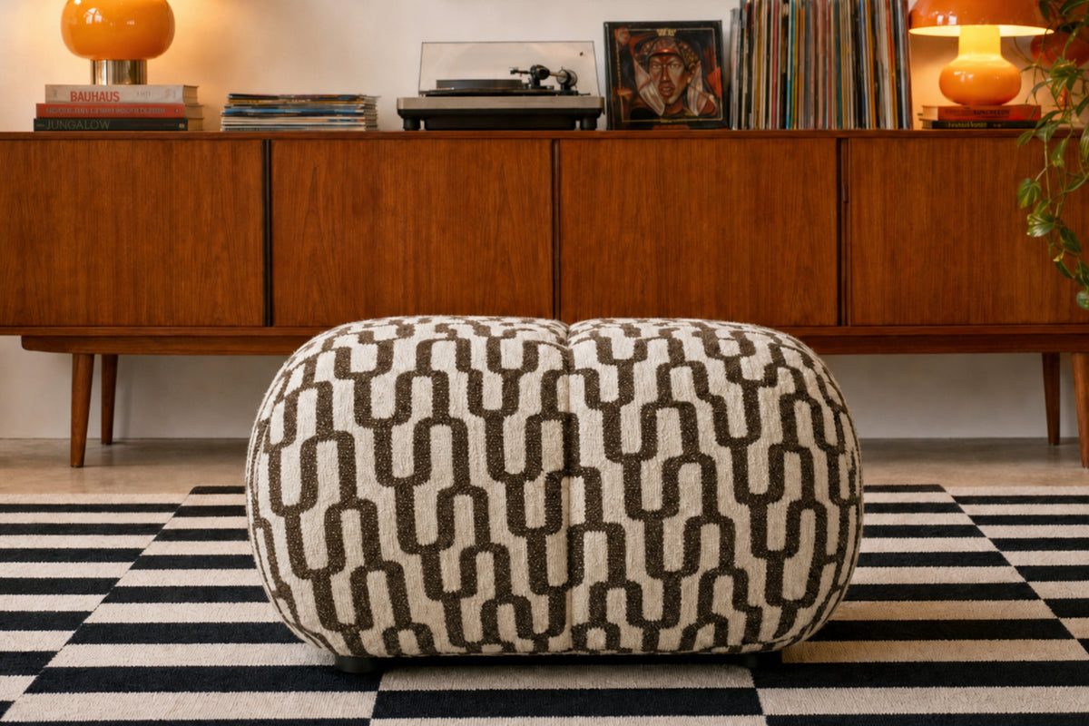 CONSTANCE POUF - Tissu rétro