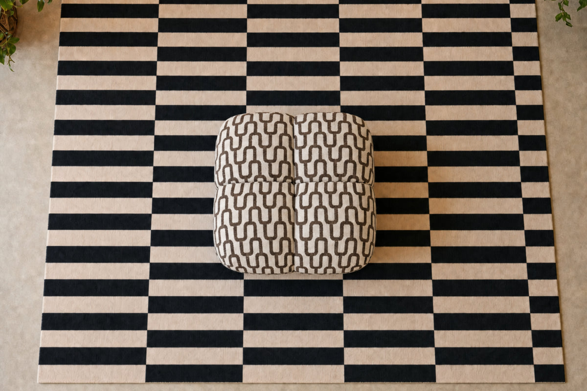 CONSTANCE POUF - Tissu rétro