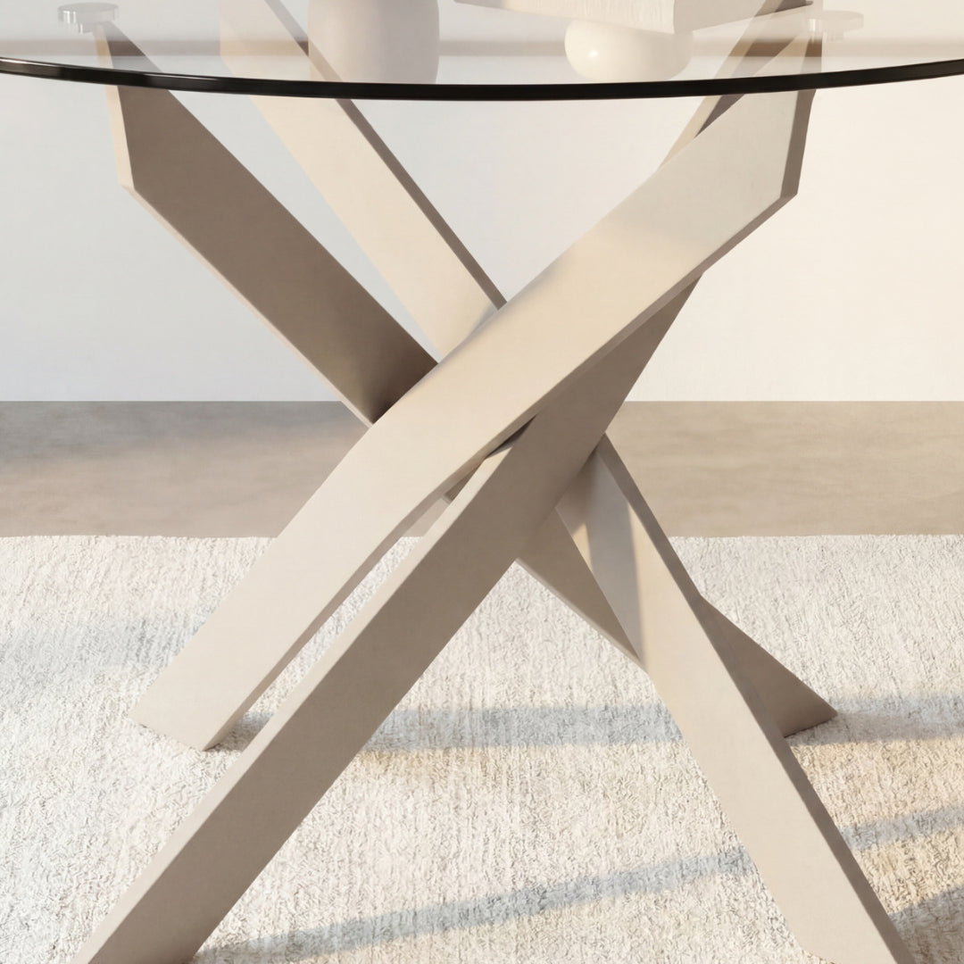 Pied métal design croisé