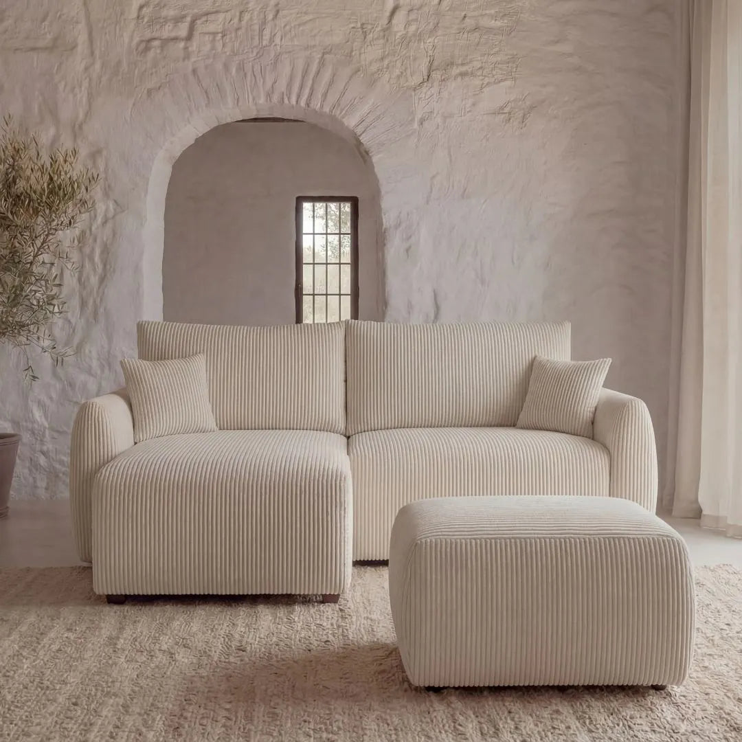 Canapé + pouf coordonnés 