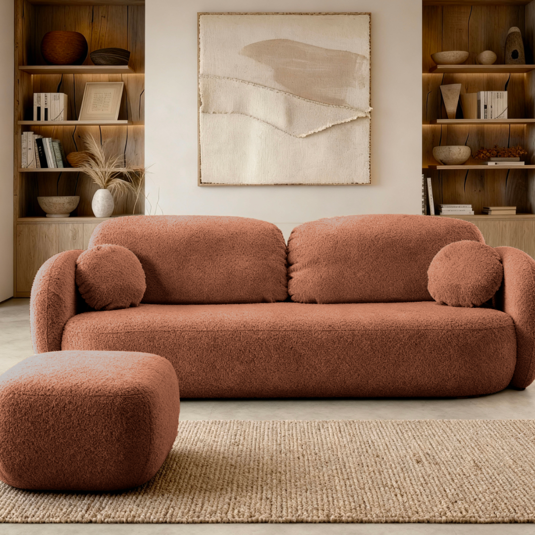 Pouf assorti inclus