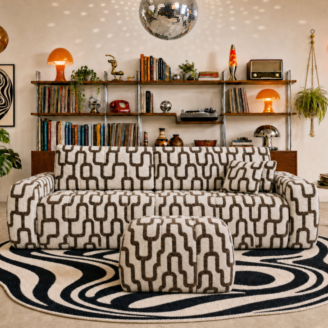 Pouf assorti inclus