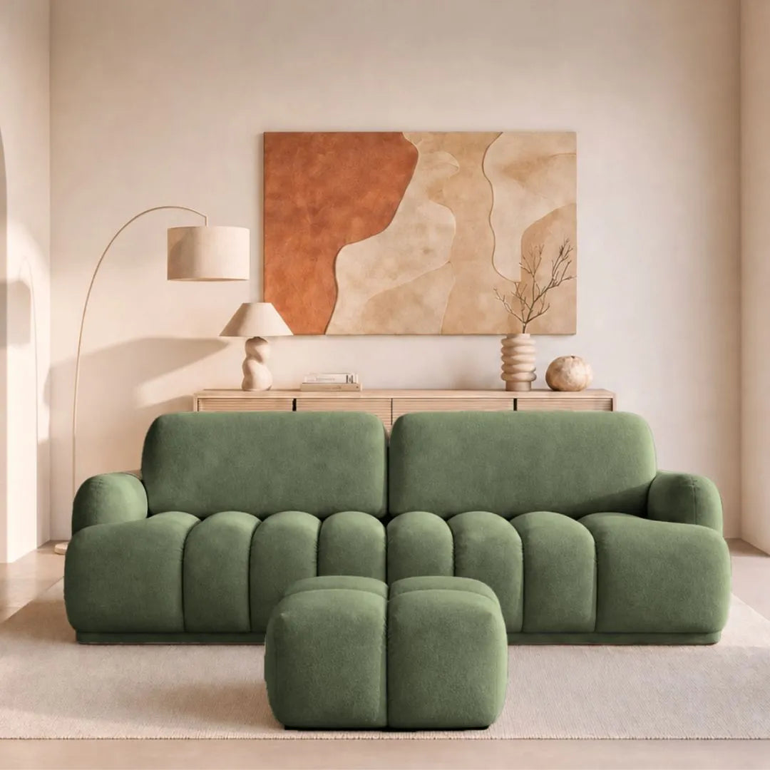Pouf assorti inclus